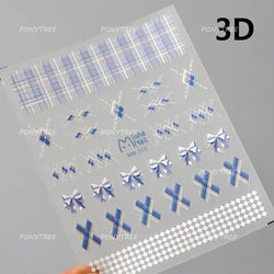 Delicate Jelly chic Bowknot Silk Ribbon Knot Star Shiny Dreamy Self Adhesive Nail Art Decorations Sticker Dressy Manicure Decals (ONLINE ORDER ONLY)