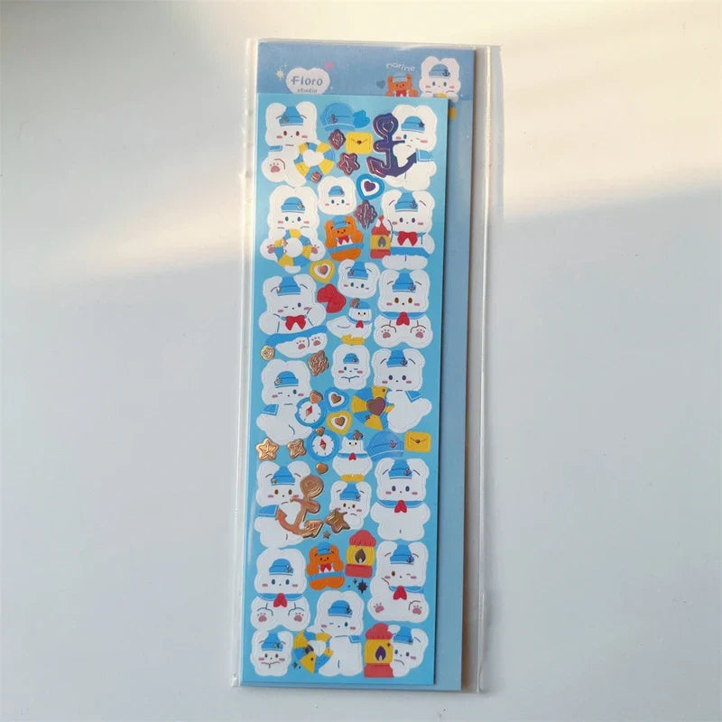 Ins Cute Bear Animals Stickers for Scrapbooking Journal Diary Album Making DIY Arts Crafts Korean Stationery Sticker (ONLINE ORDER ONLY)