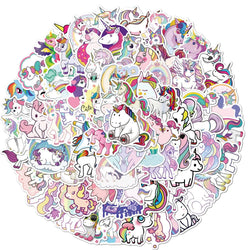 10/30/50/100PCS Cute Animals Pink Unicorn Cartoon Sticker DIY Diary Phone Laptop Luggage Skateboard Graffiti Decals Fun for Kid (ONLINE ORDER ONLY)