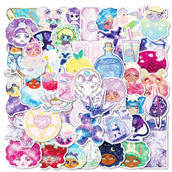 50Pcs Cute Dream Girl Graffiti Stickers for Helmet, Wall, DIY Decor (Online Order Only)