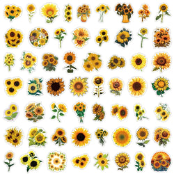 10/30/55PCS SunFlower Stickers Golden Yellow Plant Cartoon Sticker DIY Decals Scrapbook Luggage Laptap Phone Guitar Car Bike Toy (ONLINE ORDER ONLY)