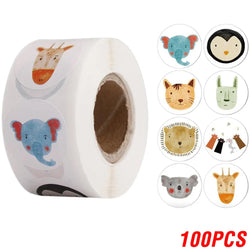 100-500pcs Cartoon Animal Children Sticker Label Thank You Cute Toy Game Sticker DIY Gift Sealing Label Decoration Supplies (Online Order Only)