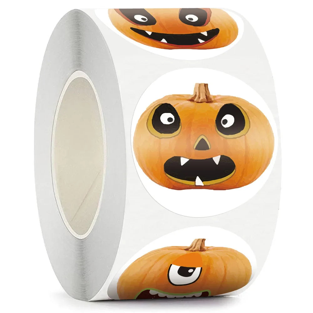 100-500pcs 6 Designs Cartoon Halloween Thank You Stickers Seal Labels For Package Decoration Party Cute Stationery Sticker (ONLINE ORDER ONLY)