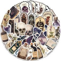 50PCS Cool Gothic Graffiti Skull Stickers Decals Kids Toy DIY Diary Suitcase Scrapbook Phone Laptop Bike Sticker (ONLINE ORDER ONLY)