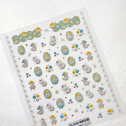 Cute Duck Pear Bowknot Mini Flower Duckling Line Bow Photo Frame Seal Stamp Figure Self Adhesive Nail Art Sticker Manicure Decal (ONLINE ORDER ONLY)