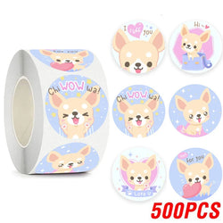 100-500pcs Cute Animal Encourage Sticker Kawaii Children Reward Stickers Creative School Supplies 2.5cm Circle Kids Toy Stickers (ONLINE ORDER ONLY)