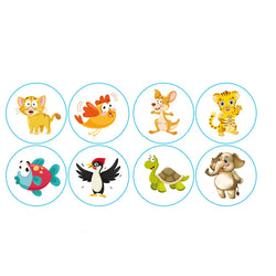 100-500pcs Round Cartoon Animal stickers for kids Teacher Reward Encourage Sticker Office Stationery for Children 1inch (Online Order Only)