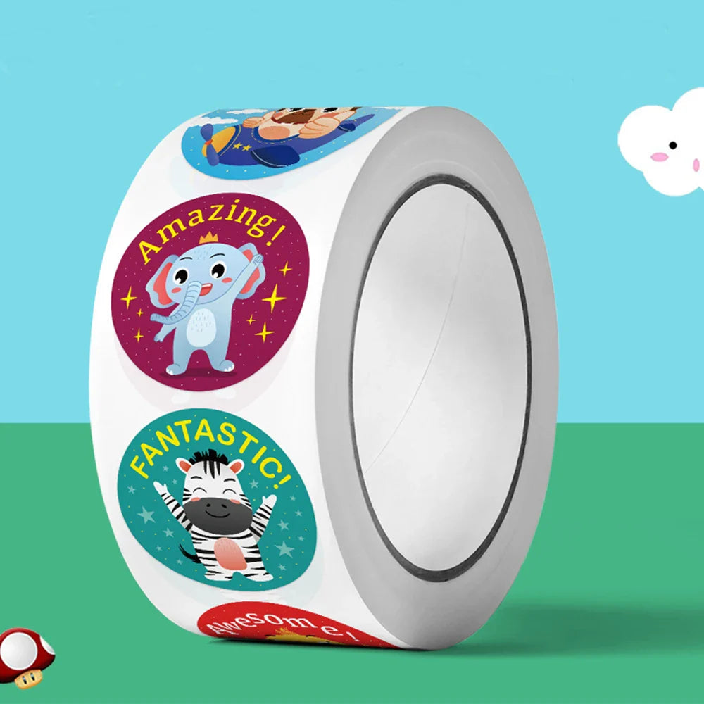 100-500pcs Reward Label Cartoon Animal Sticker Thank You Cute Game Sticker DIY Gift Sealing Label Decoration Supple (ONLINE ORDER ONLY)