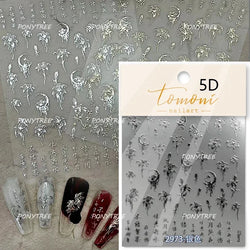Colorful Geometric Gem Wing Love Heart Bowknot Moon Star Figure Totem Line Retro Self Adhesive Nail Art Stickers Manicure Decals (ONLINE ORDER ONLY)