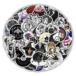 Retro Anime Gothic Witch Stickers Waterproof Decals for Laptop, Phone, Bike, Car, Skateboard - 10/30/50pcs (Online Order Only)