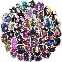 10/30/50pcs Anime Gothic Witch Graffiti Stickers Horror Decals Skateboard Laptop Phone Diary Cool Waterproof Sticker Kids Toys (ONLINE ORDER ONLY)