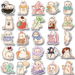 50PCS Cute Animal Ferret Sticker Waterproof Decoration DIY Scrapbook Cup Laptop Luggage Helmet Kids Toy Decal (ONLINE ORDER ONLY)