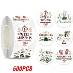 100-500pcs Merry Christmas Gift Box Decoration Seal Sticker Home Party Supplies Envelope Label Scrapbook Stickers (ONLINE ORDER ONLY)
