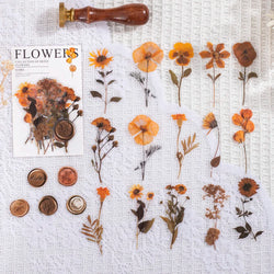 40 pcs Vintage Dried Flower Leaf Stickers Scrapbooking Supplies (ONLINE ORDER ONLY)