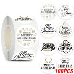 100-500pcs Merry Christmas Stickers 1Inch Santa Merry Tree Festival Sticker For Gift Package Seal Labels Wedding Decoration (ONLINE ORDER ONLY)