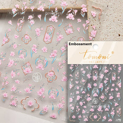 Painting Sketch Tulip Daisy Willows Scenery Daisy Colorful Flowers Sun Star Butterfly Wicker 3D Nail Art Stickers Manicure Decal (ONLINE ORDER ONLY)
