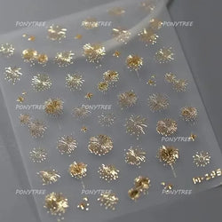 Colorful Fireworks Burst Hot Stamping Process Laser Pink Bright Romantic Self Adhesive Nail Art Stickers Chic Manicure Decals (ONLINE ORDER ONLY)