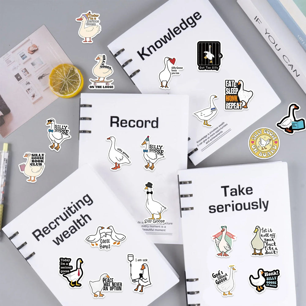 50PCS Cartoon Cute Silly Goose Sticker Decals Toys For Phone Laptop Luggage Skateboard Guitar DIY Graffiti Aesthetic Stickers (ONLINE ORDER ONLY)