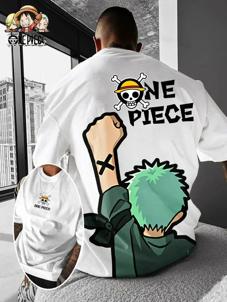 One Piece Graphic T-Shirt: Luffy & Zoro Oversized Streetwear (ONLINE ORDER ONLY)