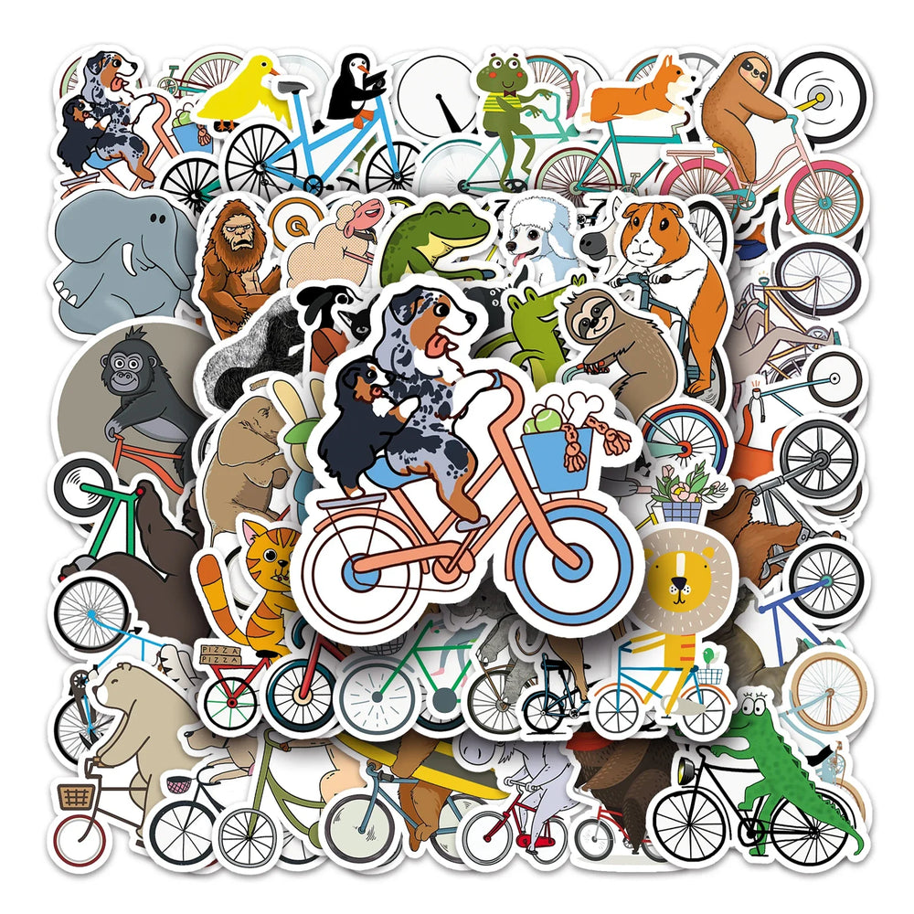 50Pcs Animal Cartoon Waterproof Vinyl Stickers for Bikes and Skateboards (ONLINE ORDER ONLY)