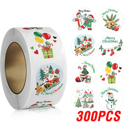 100-500pcs Merry Christmas Stickers Christmas Theme Seal Labels Stickers For DIY Gift Baking Package Envelope Stationery Decor (ONLINE ORDER ONLY)