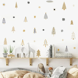 Snowflake Winter Tree Star Nursery Wall Decals Stickers Kids Room Decor (Online Order Only)