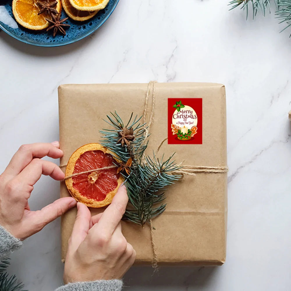 50-500pcs Christmas Theme Seal Labels Stickers Merry Christmas Stickers For DIY Gift Baking Package Envelope Stationery Decor (Online Order Only)