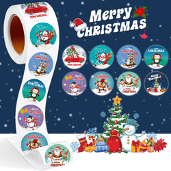100-500pcs Merry Christmas Sticker Party Stickers Christmas Party Decoration Sticker New Year Gift Box Seal Baking Cake Sticker (Online Order Only)