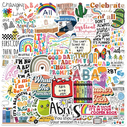 50pcs ABA Behavior Analysis Stickers for Laptop, Suitcase, Skateboard, Phone, Bicycle, Kids (Online Order Only)