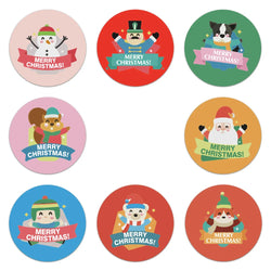 100-500pcs Merry Christmas Handmade Sticker Gift Box Package Santa Thank You Label Sealing Stickers Wedding Party Supplies (Online Order Only)