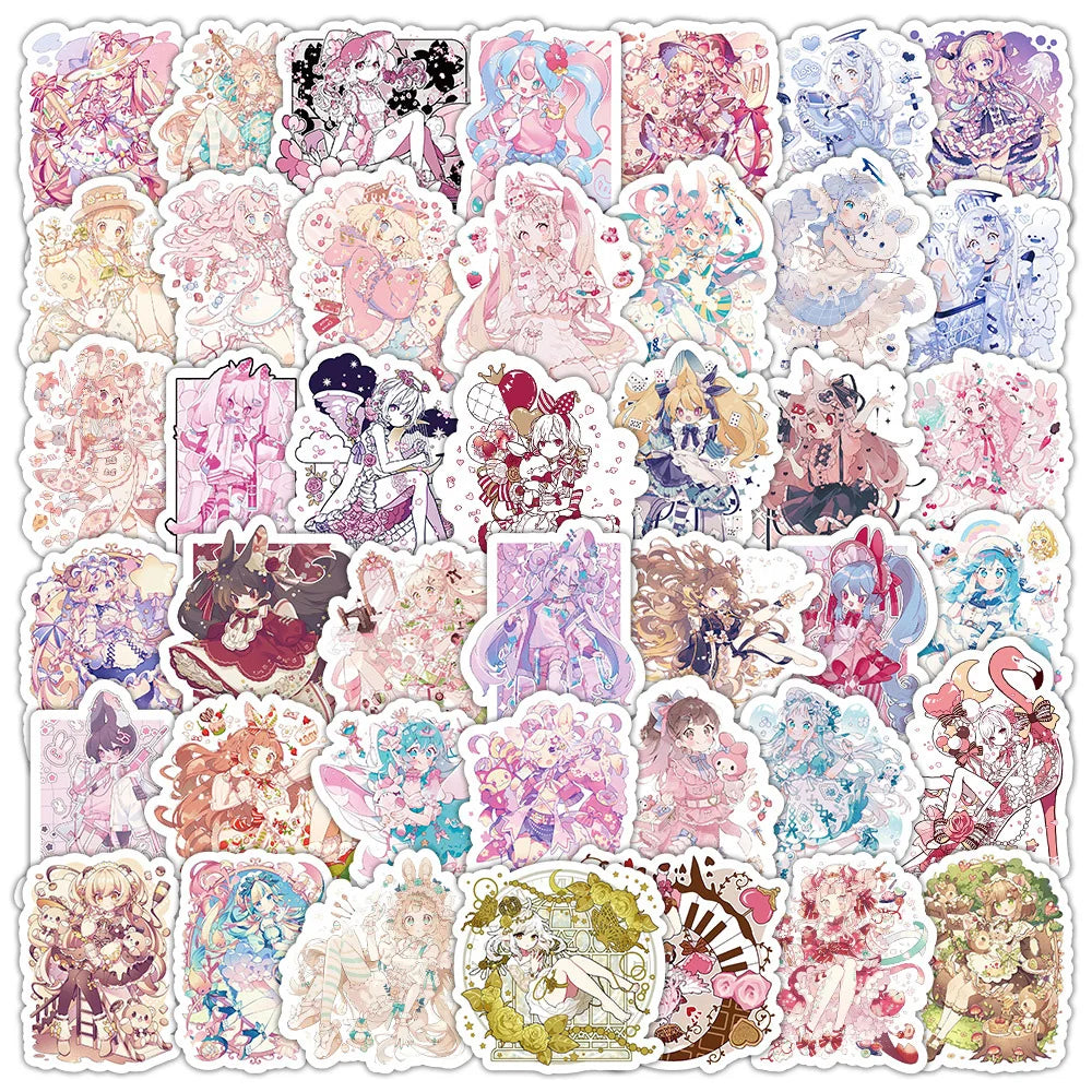 Kawaii Anime Girl Stickers Pack - Laptop, Phone, Scrapbook, Fridge Decor (Online Order Only)
