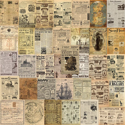10/35PCS Yellowed Vintage Parchment Newspaper Stickers Retro Decals Toy DIY Diary Suitcase Scrapbook Phone Laptop Car Sticker (Online Order Only)