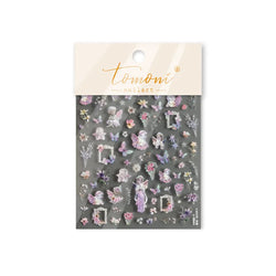 Angel Bowknot Stone Statue Vintage Photo Frame Flower Bed Bouquet Garden Rose Crown Adhesive Nail Art Stickers Manicure Decals (ONLINE ORDER ONLY)