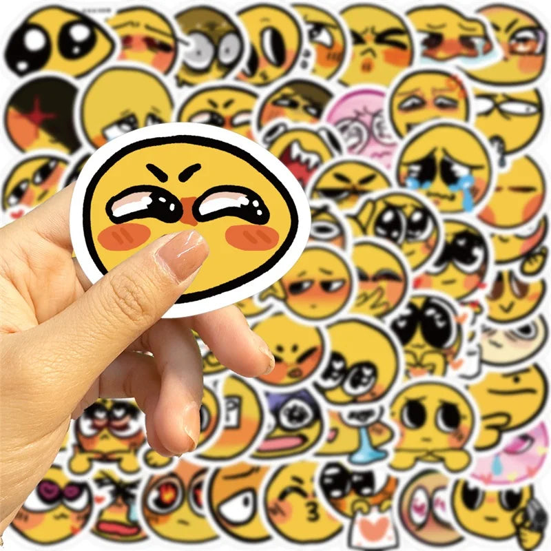 10/30/60PCS Cute Mood Yellow Sticker Aesthetic Korean Stationery Children's PVC Decoration Scrapbooking School Supplies for Kids (ONLINE ORDER ONLY)