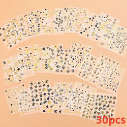 50 Sheets! 3D Flower Nail Art Stickers Decals NOT Repeat Black/White/Colorful Self Adhesive Nail Sticker Decals Random Pattern * (ONLINE ORDER ONLY)