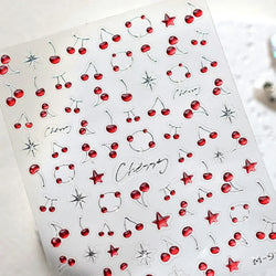Lovely Mini Red Cherry Jelly Star Sun Fruit Charming Silver 3D 5D Self Adhesive Nail Art Stickers Cute Manicure Decals Wholesale (ONLINE ORDER ONLY)