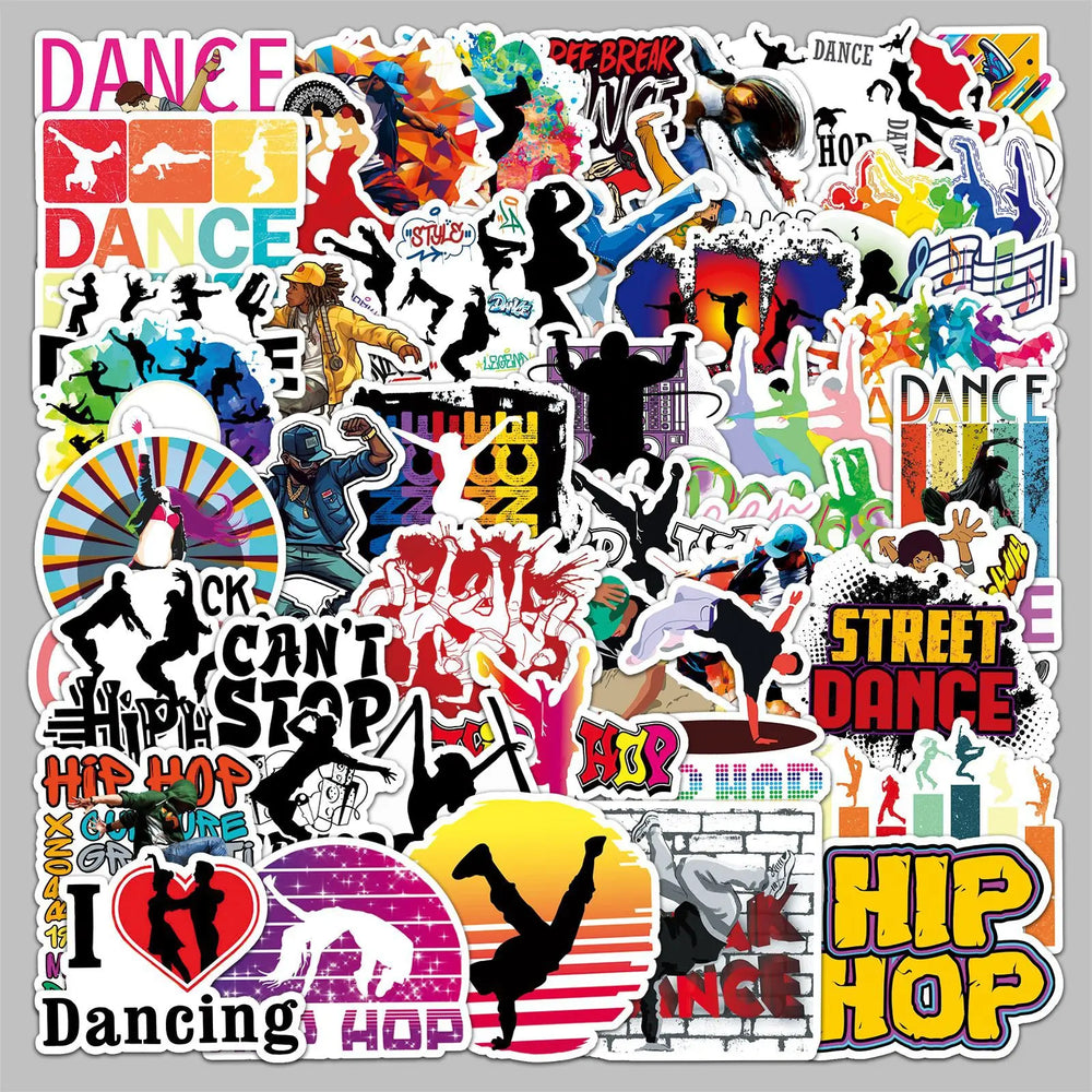 50pcs Cartoon Dancing Graffiti Stickers for Helmet, Wall, Desktop Decoration (Online Order Only)