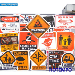 20/30/50Pieces Danger Warning Decals Stop Signs Caution Tip Funny Stickers for Luggage Motorcycle Car Bike Laptop Helmet Sticker (ONLINE ORDER ONLY)