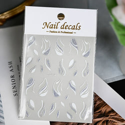 1Pc Red Pink White Heart Bow Nail Art Stickers with Glitter Sequins 5D Self Adhesive Nail Decorations Slider Decals DIY Manicure (ONLINE ORDER ONLY)