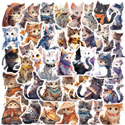 50pcs Cute Cats Stickers Funny Famous Cat Meme Catoon Decal DIY Graffiti Sticker Toys For Notebook Phone Phone Fridge Bike Car (ONLINE ORDER ONLY)
