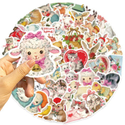 50Pcs Vintage Animals Clipart Animal Cartoon Stickers DIY Scrapbooking Guitar Snowboard Motorcycle Luggage Toy Sticker (ONLINE ORDER ONLY)