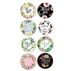 100-500pcs Flower Thank You Business Sticker Roll Label for Wedding Gift Card Box Envelope Sealing Tab Home Made Wrapping Supply (ONLINE ORDER ONLY)