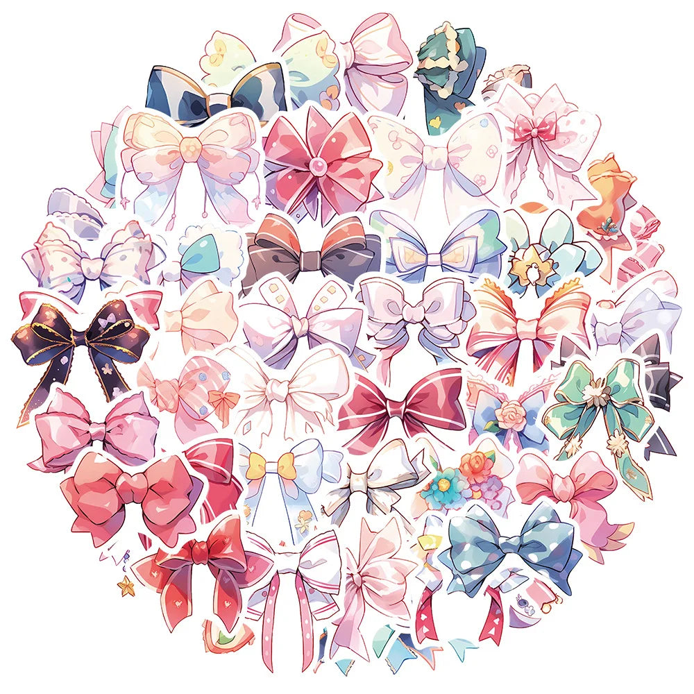 Pink Bow Graffiti Stickers for Laptop, Motorcycle, Luggage, Snowboard, Fridge, Car - 10/30/50Pcs (ONLINE ORDER ONLY)