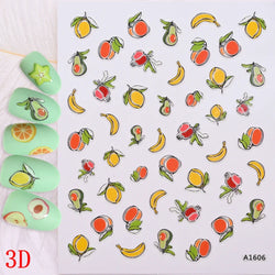 1Pc Sweet Cute Fresh Red Cherry Pattern Nail Stickers Self Adhesive Fruit Design Decals Women & Girls Homemade Manicure Supplies (ONLINE ORDER ONLY)