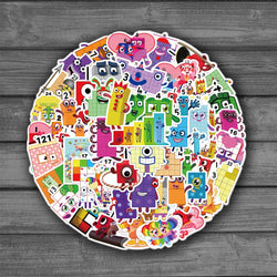 52Pcs Cartoon Stickers Numbers Building Block Notebook Laptop Scrapbooking Teacher Supplies Classroom Water Bottle Skates Toys (ONLINE ORDER ONLY)