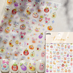 Colourful Jelly Rabbit Bunny Gummy Bear Cute Lollipop Soda Water Candy Snack Pudding Star Heart Nail Art Stickers Manicure Decal (ONLINE ORDER ONLY)