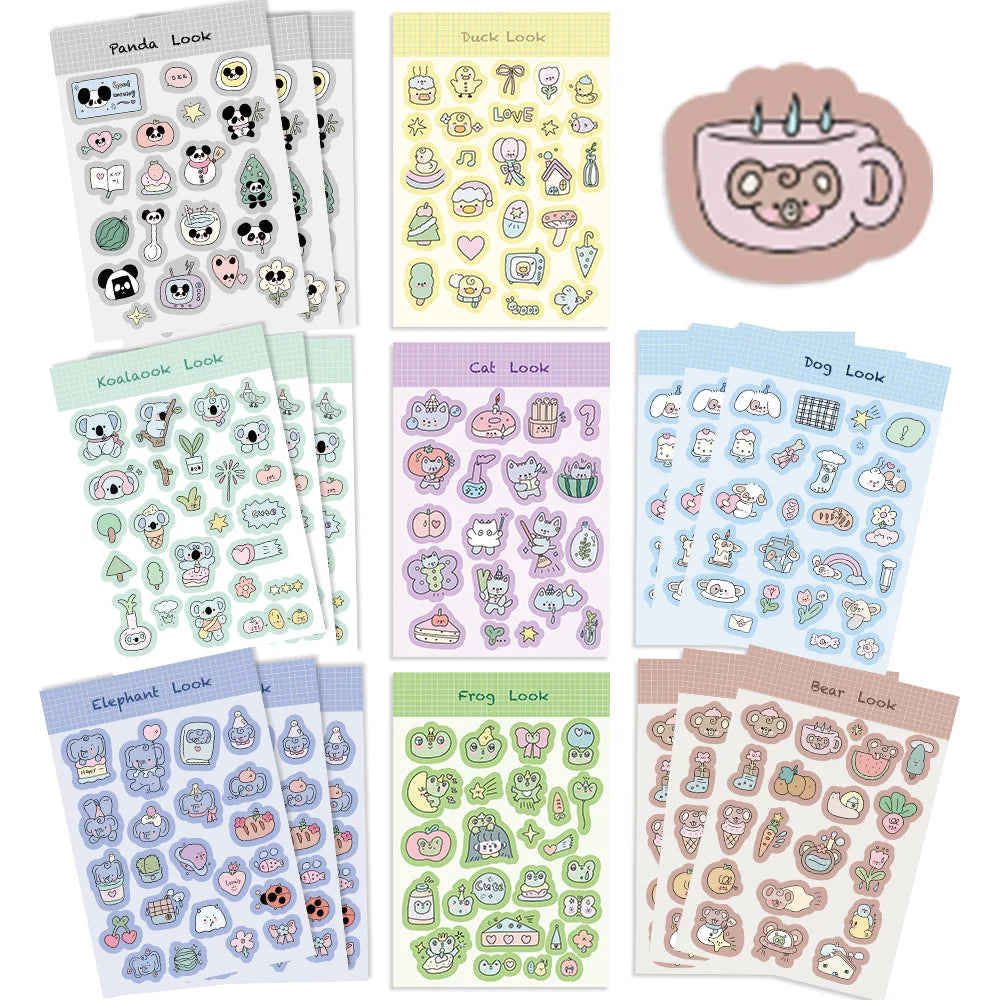 8/16/32pcs Cat Elephant Frog Children DIY Puzzle Sticker Animals Funny Assemble Stickers Kids Educational Toys Boys Girls Gifts﻿ (Online Order Only)