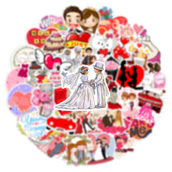 10/30/50PCS New Wedding Proposal Love Cartoon Stickers DIY Laptop Luggage Skateboard Graffiti Decals Fun for Kid Toys Gift (ONLINE ORDER ONLY)