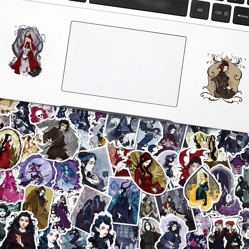10/30/50/100PCS Cool Gothic Anime Princess Witch Stickers Decals Skateboard Laptop Motorcycle Luggage Funny Waterproof Sticker (ONLINE ORDER ONLY)