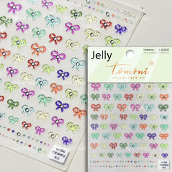 Purple Gold Silver Bowknot Cherry Fruit Cute Ribbon Tie Line Delicate 3D Adhesive Nail Art Stickers Manicure Decals Wholesale (Online Order Only)